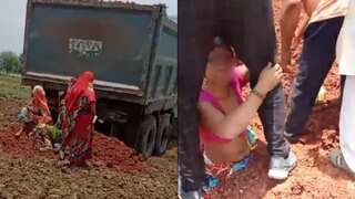 Truck driver nearly buries two women alive under gravel in India’s Madhya Pradesh | Video