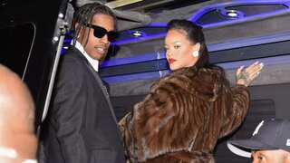 Rihanna and A$AP Rocky twin in black as they step out for a fun night out in NYC
