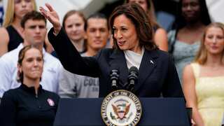 Kamala Harris slams Trump at her first presidential campaign rally