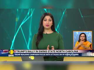 Trump's rally in swing state North Carolina, Trump realigns campaign focus with attacks on VP Harris