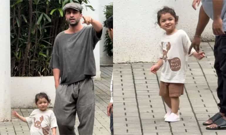 Ranbir Kapoor and daughter Raha's Sunday day out, netizens call her Alia's replica Ranbir Kapoor and daughter Raha's Sunday day out, netizens call her Alia's replica