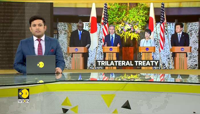 Japan signs a Security Treaty US and South Korea