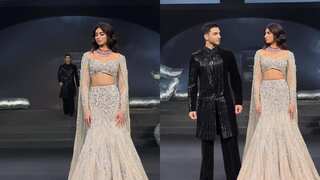 Khushi Kapoor and her rumoured beau Vedang Raina turn showstoppers for Gaurav Gupta