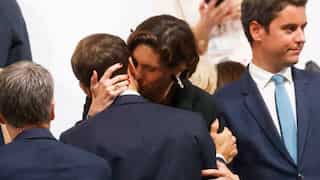 Macron's intimate kiss and hug with sports minister at Olympics causes stir, netizens call it 'indecent'