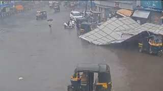 Yet another hoarding collapse: Three vehicles crushed in Maharashtra's Thane amid heavy rains, watch