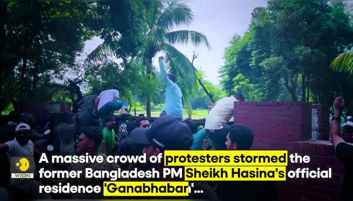 Bangladesh PM Hasina resigns: Jubilant protesters storm and loot Bangladesh PM Hasina's residence