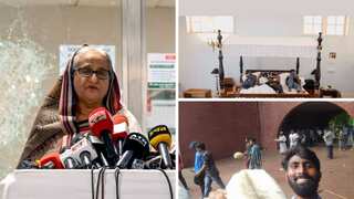 Watch: Visuals of protesters looting things, lying on Sheikh Hasina's bed in her residence go viral