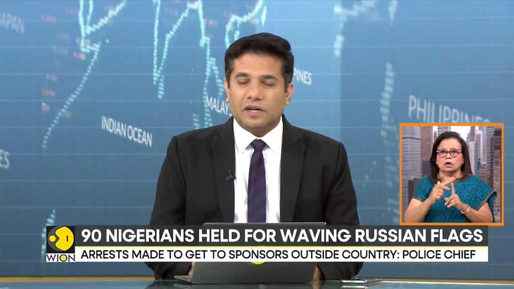 Nigerian authorities arrest 90 people for carrying Russian flags