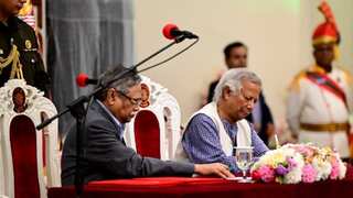 Nobel laureate Muhammad Yunus takes oath as head of Bangladesh's interim government