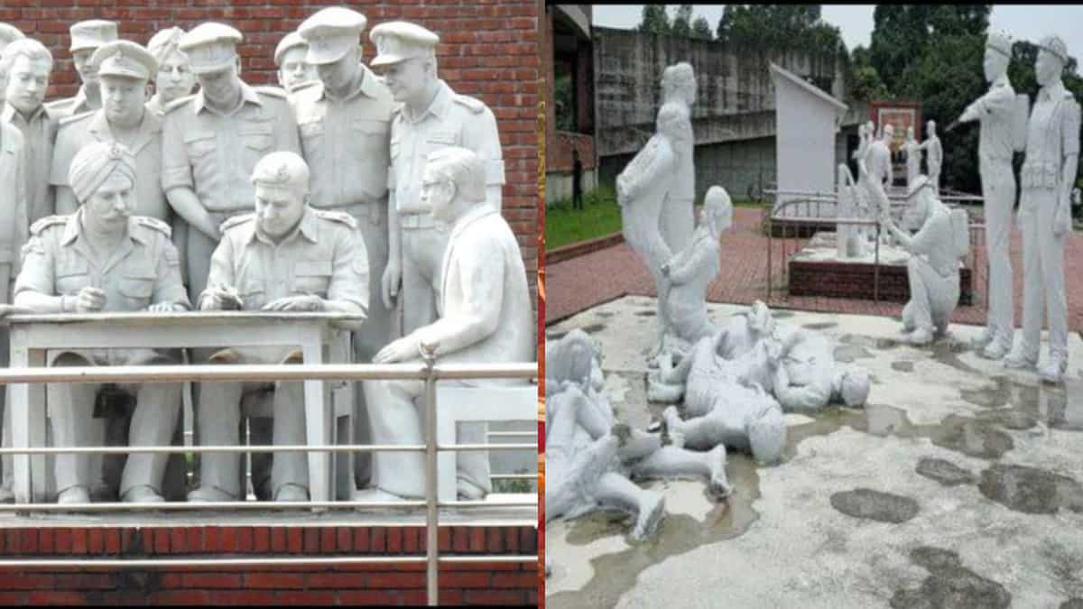 Statue depicting Pakistan Army’s 1971 surrender to India vandalised in Bangladesh