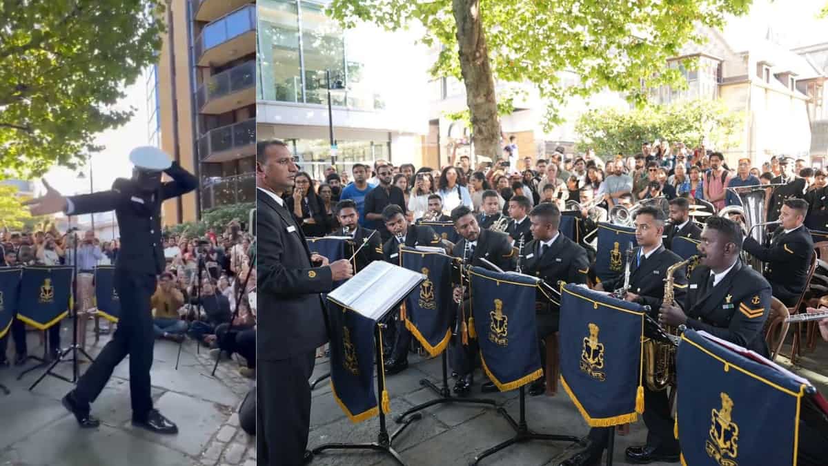 Watch | Indian Navy rocks UK streets! Naval band of INS Tabar performs in London