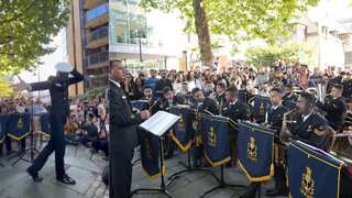 Watch | Indian Navy rocks UK streets! Naval band of INS Tabar performs in London