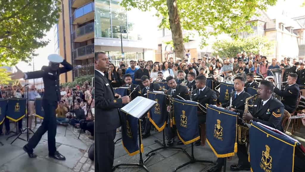 Watch | Indian Navy rocks UK streets! Naval band of INS Tabar performs in London