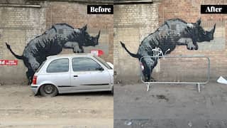 Banksy's street art defaced by vandal; new art piece moved to secure location