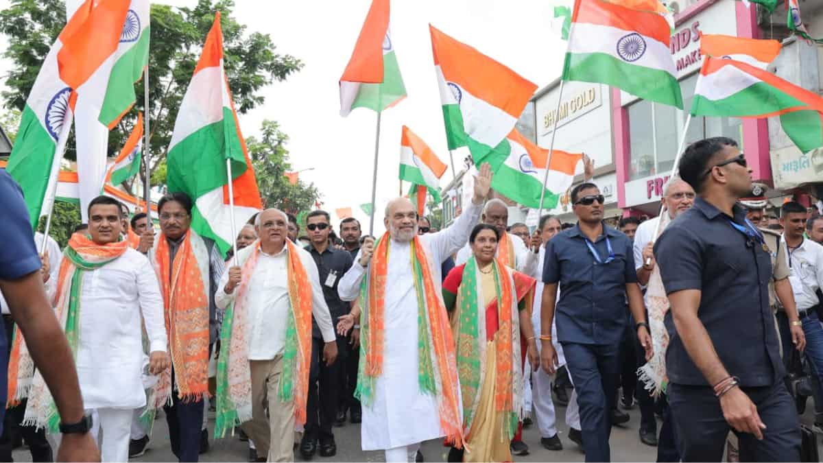 Amit Shah launches BJP's 'Tiranga Yatra' in Ahmedabad