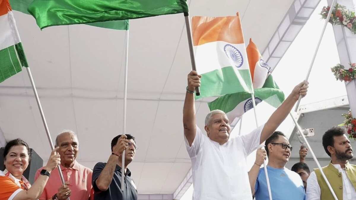 Vice President and Union Ministers Flag Off 'Har Ghar Tiranga Bike Rally'
