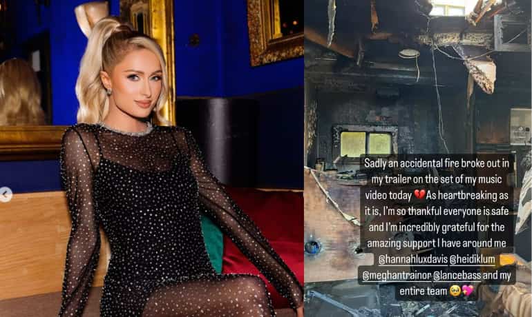 Fire breaks out on Paris Hilton’s trailer during music shoot, no injuries reported Fire breaks out on Paris Hilton’s trailer during music shoot, no injuries reported