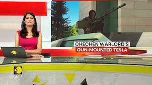 Chechen warlord flaunts machinegun-mounted Tesla cybertruck