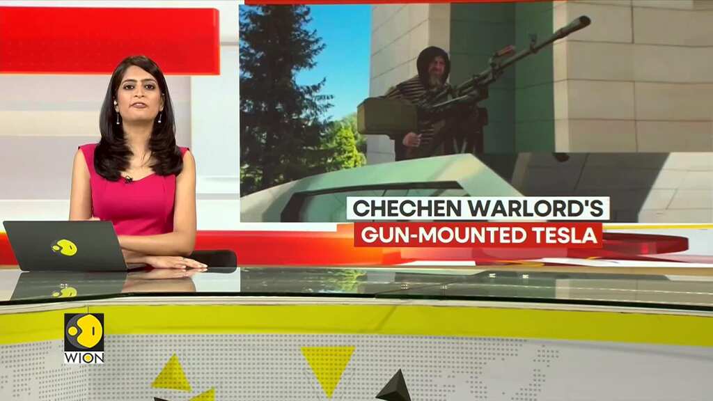 Chechen warlord flaunts machinegun-mounted Tesla cybertruck