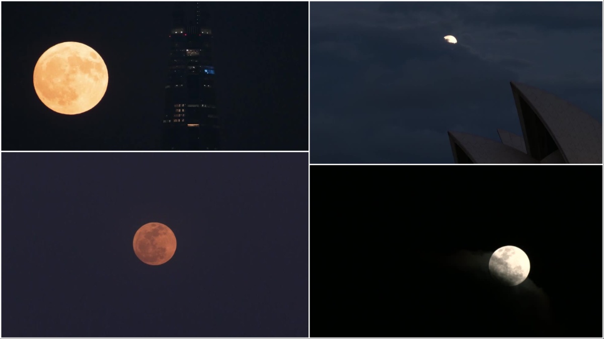 Rare Astronomical Event, supermoon and Blue Moon Coincide