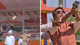 Watch: Panchayat pigeon scene turns real. Bird released by police officer falls on ground