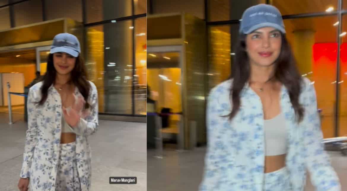 Priyanka Chopra is all smiles as she pays a surprise visit to India; watch