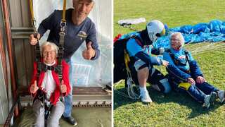 Britain's 102-year-old woman makes birthday jump from plane, becomes country's oldest skydiver