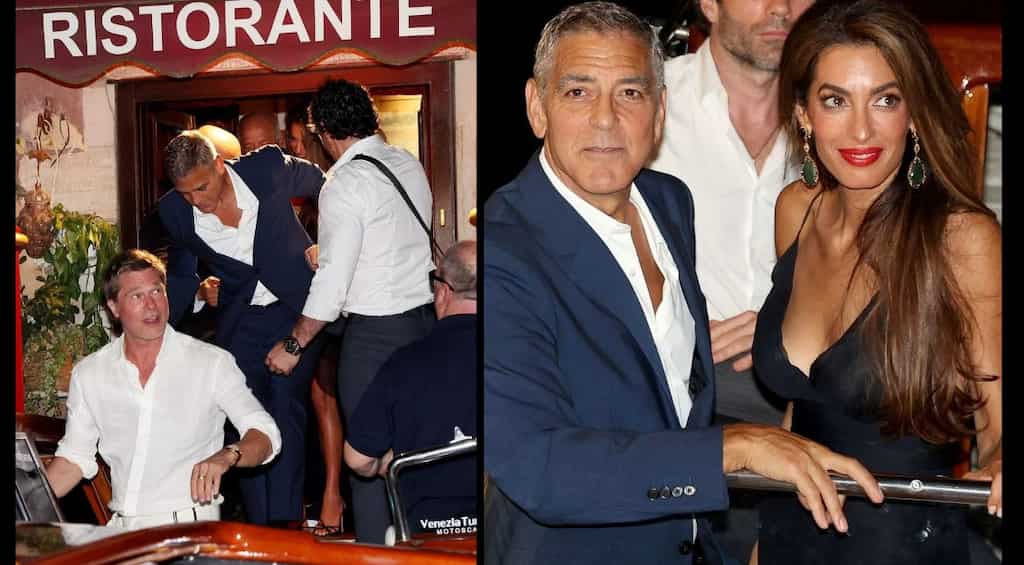 In pics: Brad Pitt, girlfriend Ines enjoy romantic double date with George Clooney, Amal in Venice
