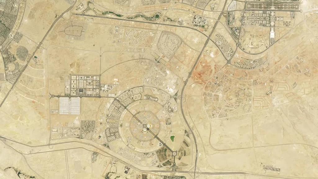 Egypt is constructing a new capital city. This is how it looks from space