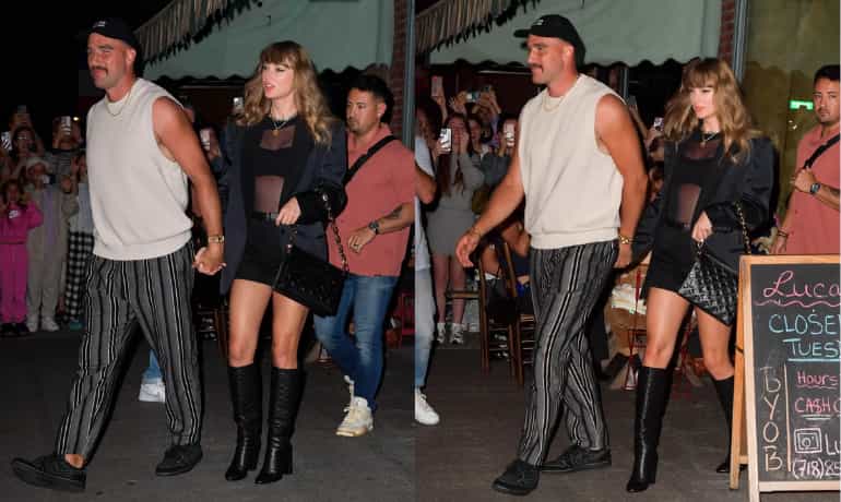 Taylor Swift and Travis Kelce's step out in NYC for a dinner date - ...