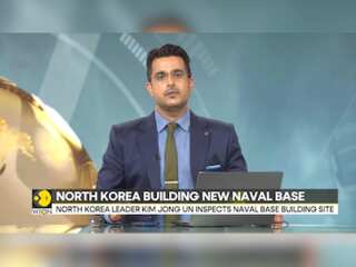 North Korean leader Kim Jong-un inspects naval base building site