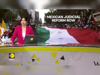 Thousands protest Mexico's controversial judicial reform ahead of vote