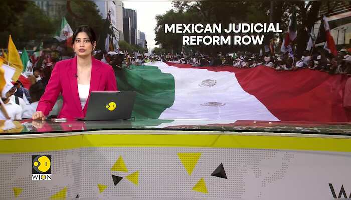 Thousands protest Mexico's controversial judicial reform ahead of vote