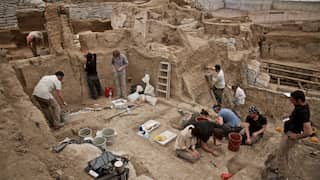 26,000-year-old human, animal footprints unearthed in Spain. It once was a settlement of...