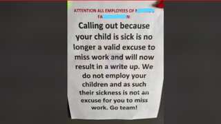 Company threatens to take action against employees taking leave for sick child