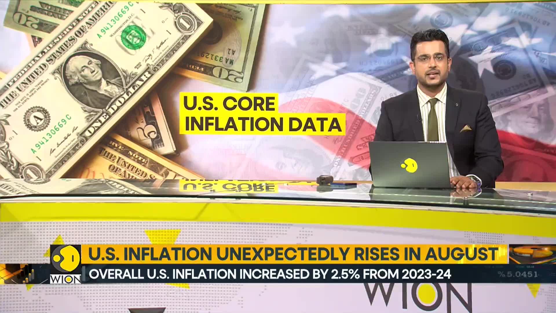 US inflation increased by 2.5% from 2023-2024