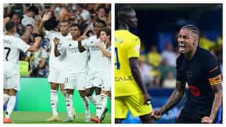 La Liga: Vinicius, Mbappe on target as Madrid thrash Espanyol, Barcelona rout Villarreal in thriller