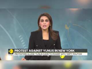 Protest Against Muhammad Yunus in New York Over Attacks on Minorities in Bangladesh