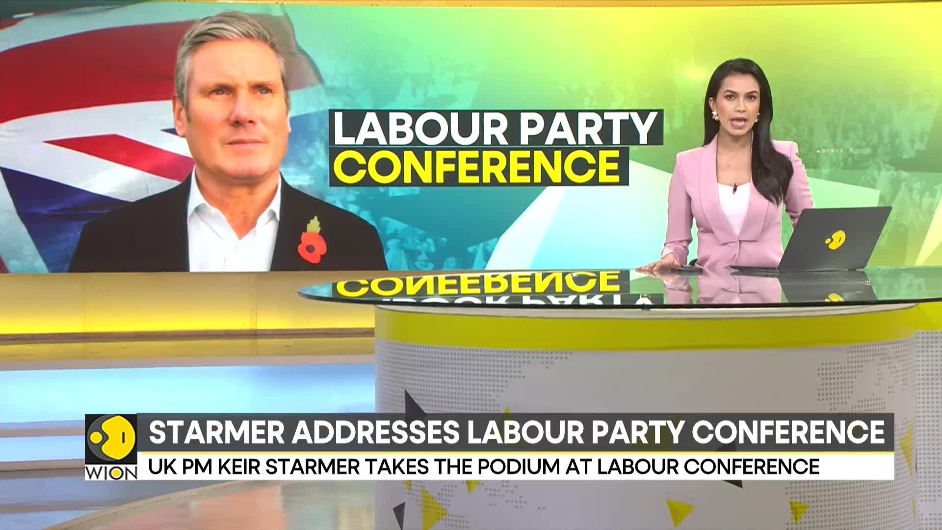 UK PM Keir Starmer Takes The Podium At Labour Conference