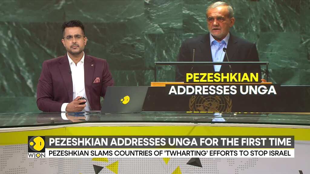 Pezeshkian Addresses UNGA, Targets US And Israel In His Speech