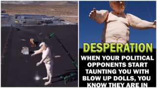 Naked Trump statue appears in Las Vegas ahead of Harris rally, shocking onlookers: 'Crooked and Obscene'