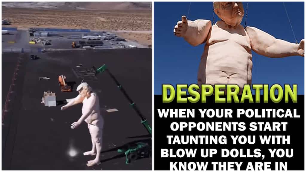 Naked Trump statue appears in Las Vegas ahead of Harris rally, shocking onlookers: 'Crooked and Obscene'