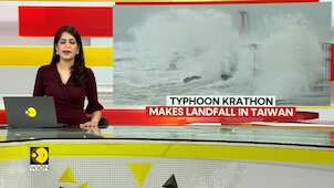 Typhoon Krathon Continues To Batter Parts Of Taiwan