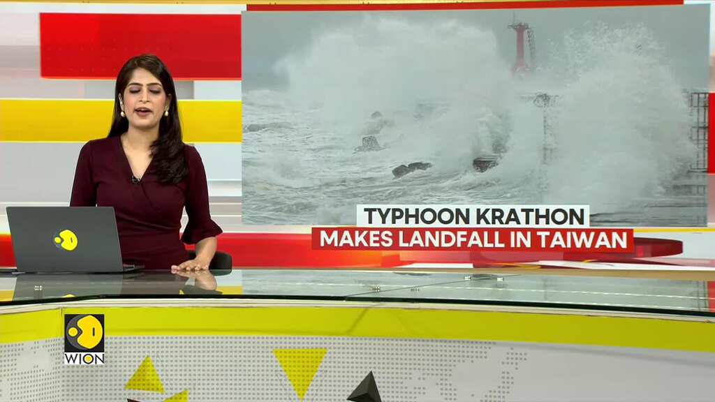 Typhoon Krathon Continues To Batter Parts Of Taiwan