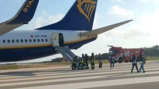Ryanair plane catches fire after wing 'blast', 200 passengers aboard evacuated