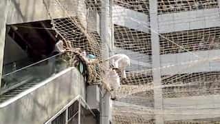 Maharashtra deputy speaker jumps onto safety net during tribal quota protest at Mantralaya