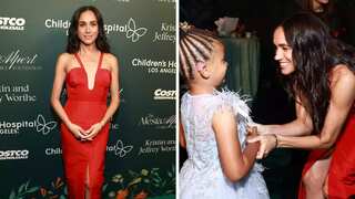 Meghan Markle stuns in red gown as she makes surprise appearance at Children's Hospital LA gala