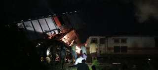 Express train collides with goods train in India's Tamil Nadu, fire breaks out in two coaches; several injured