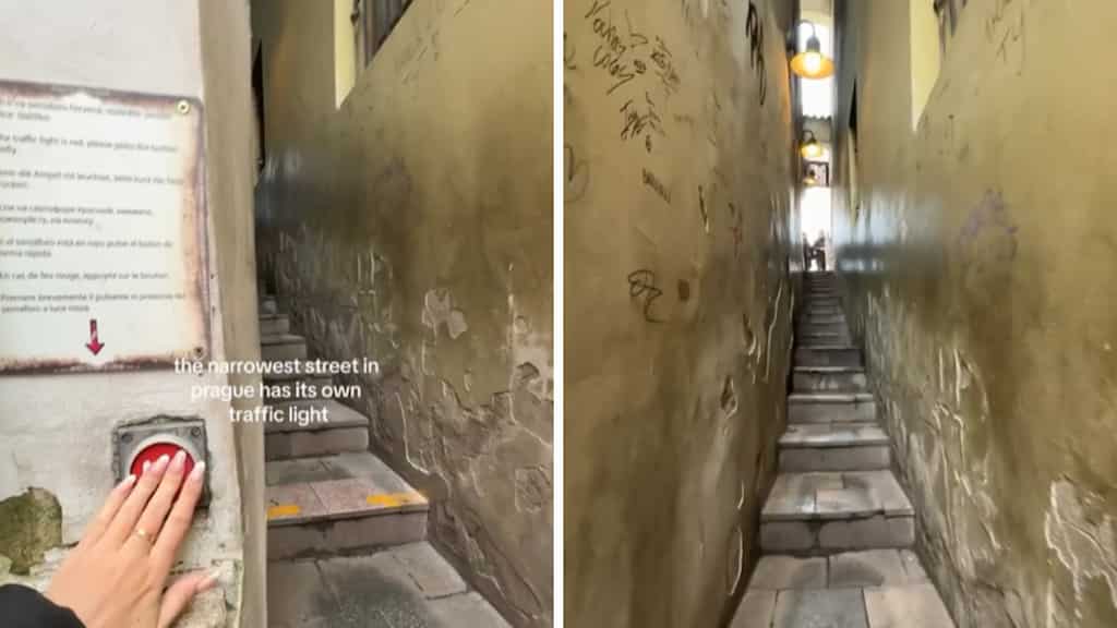 Watch: This is the world's 'narrowest road'. It even has a traffic signal