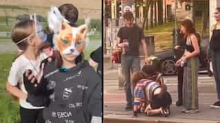 Why are Russian teens dressing up as animals and walking on all fours?
